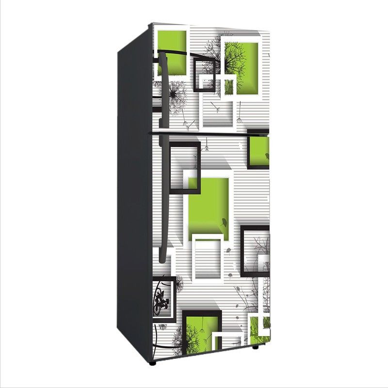 Advait Designs 60 cm Advait Designs Decorative Flower Block 3D Extra Large Abstract Wall Fridge Sticker(pvc vinyl) Self Adhesive Sticker  (Pack of 1)