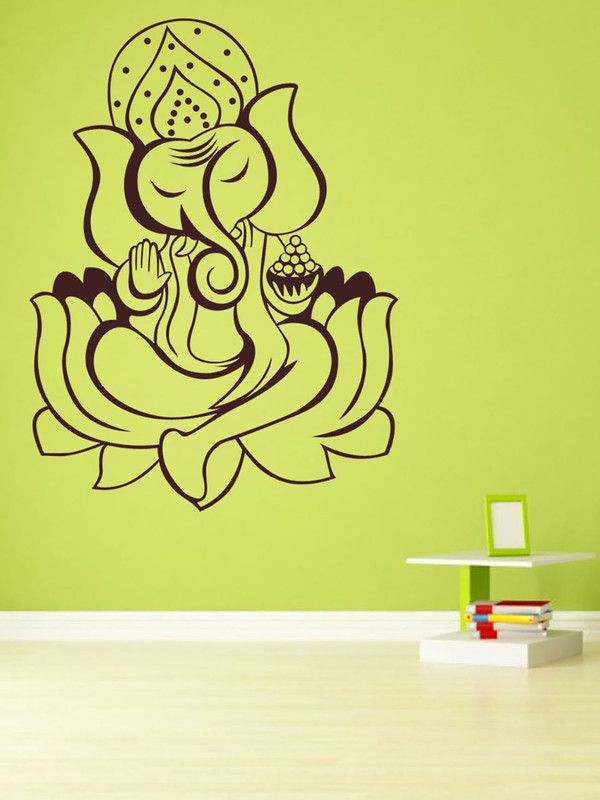 ALLURE 82 cm Ganpati ji Self Adhesive Sticker  (Pack of 1)