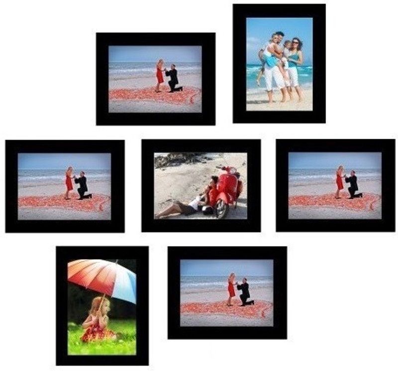 SWADESI STUFF MDF Personalized, Customized Gift Best Friends Reel Photo Collage gift for Friends, BFF with Frame, Birthday Gift,Anniversary Gift Wall  (Black, 7 Photo(s), 7 frame : 5x7 inch)