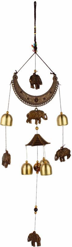 Puff Smart Elephant Design Windchime For Balcony Bedroom With Good Sound Aluminium Windchime  (12 inch, Multicolor)