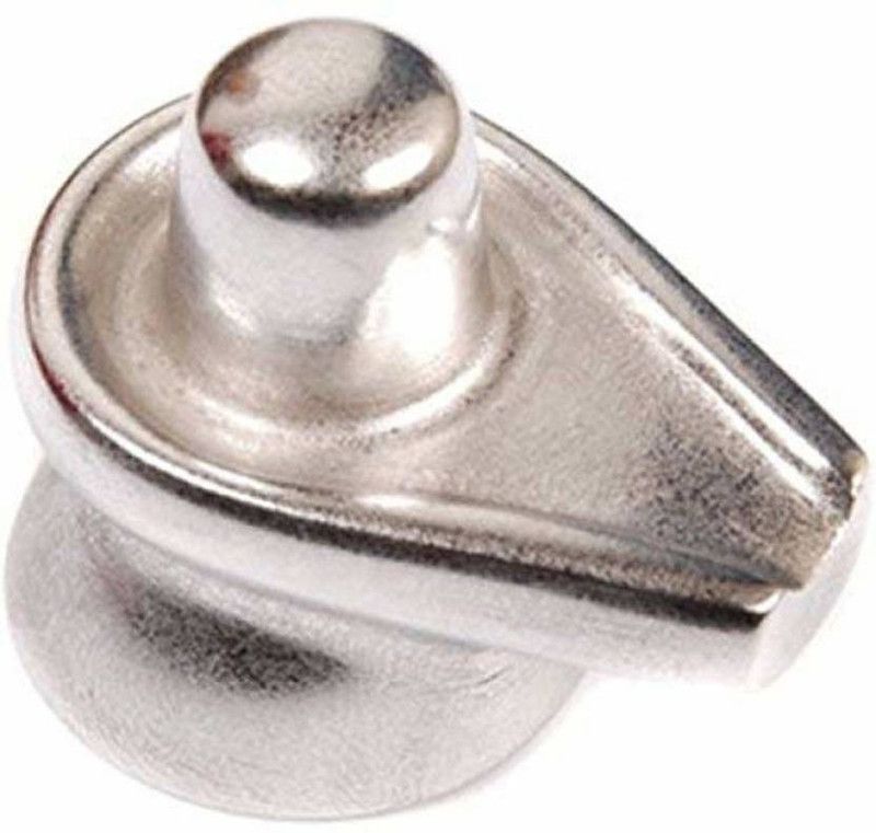 SBBCO Parad Shivling / Mercury Shivling / Parad Lingam Decorative Showpiece - 4.54 cm  (Paper Mache, Silver)