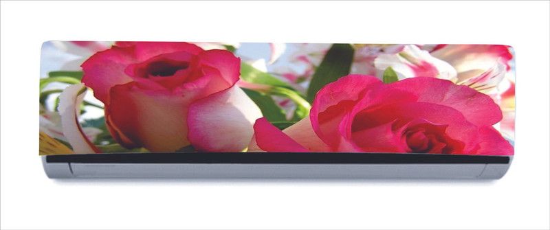 Khatwal Enterprises 30 cm beautiful decorative red rose ac sticker Self Adhesive Sticker  (Pack of 1)