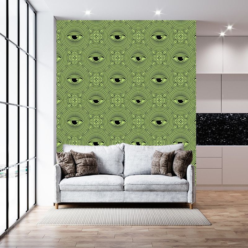 Galaxy Design Decorative Green, Black Wallpaper  (228 cm x 40 cm)
