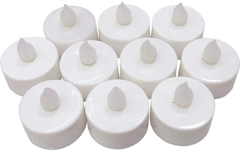 BLACKBEE Tealight Candle (White, Pack of 12) House Decoration\Flameless LED Tealights Candle  (White, Pack of 12)