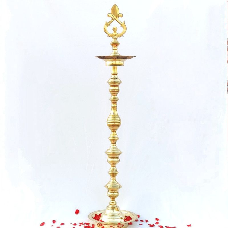 goodselite exports and imports Brass Table Diya  (Height: 38 inch)
