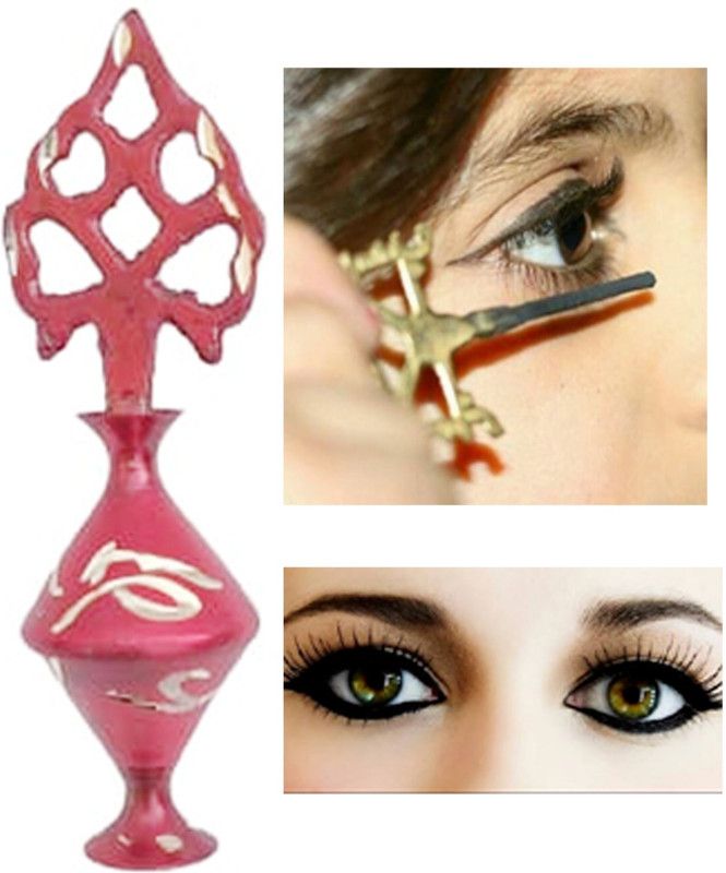 MiiArt Mii Art Antique mughal Design Brass surmedani with 2 packed bareilly special surma use in eyes makeup( Color-red)(Material-Brass)(size-11cm,medium) Pack of 1 Set. Decorative Showpiece - 11 cm  (Brass, Multicolor)