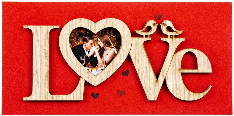 INTERNATIONAL GIFT Wood Personalized, Customized Gift Best Friends Reel Photo Collage gift for Friends, BFF with Frame, Birthday Gift,Anniversary Gift Table  (Red, 1 Photo(s), 9 x 7)