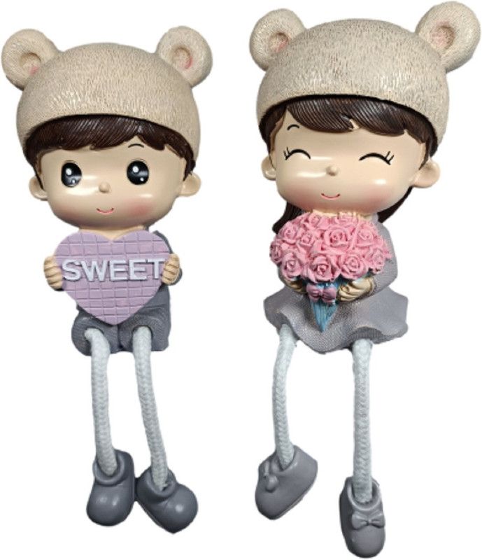 BHOOLU&GOOLU Hanging Leg Doll Showpiece – Style -1 Decorative Showpiece - 12 cm  (Polyresin, Multicolor)