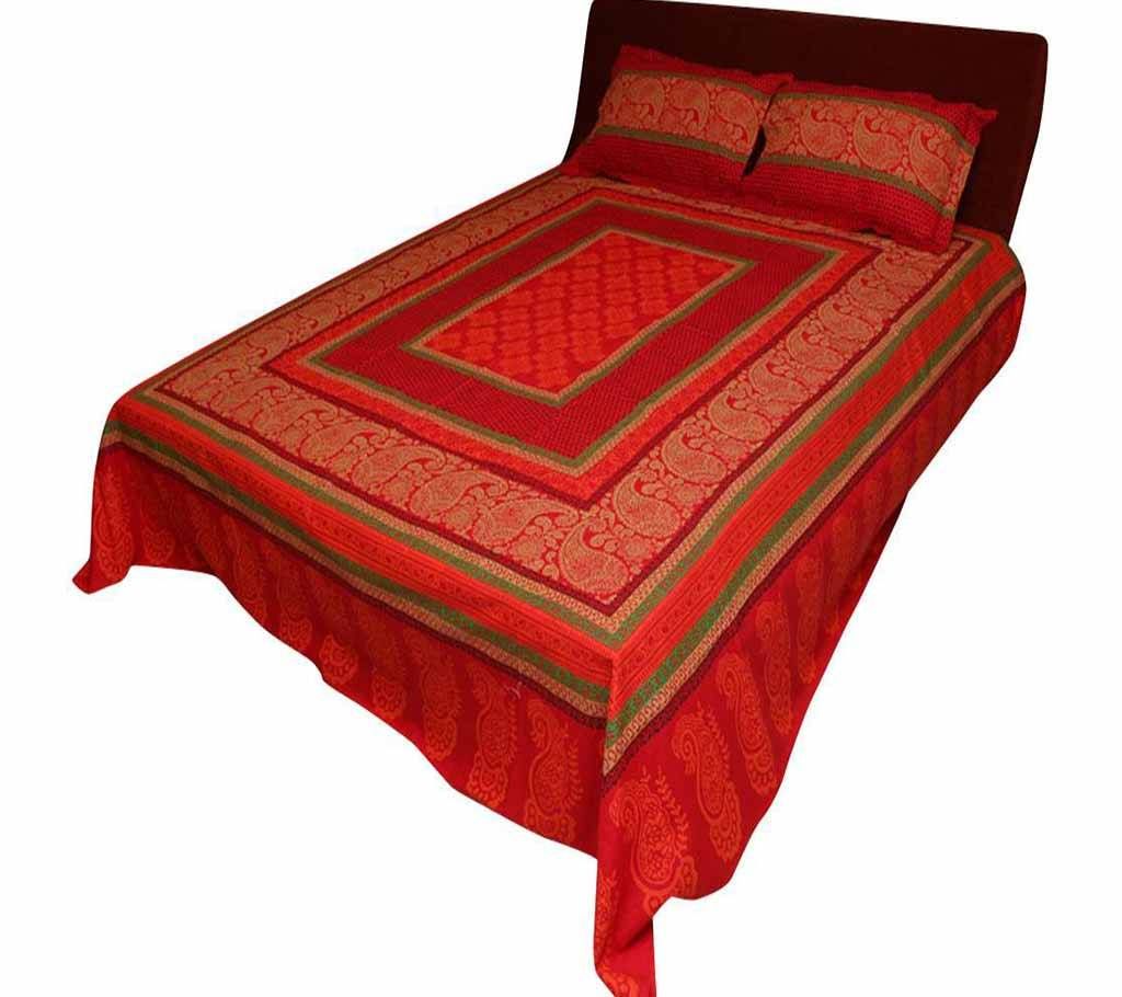 Block Printed King Size Cotton Bedsheet