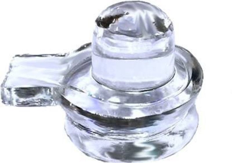 VALUE CRAFTS Pure Sphatik Crystal 103ct. Lord Shiva Shivling Decorative Showpiece - 4 cm  (Crystal, Clear)