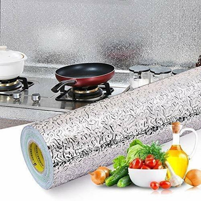 BK CREATION Floral & Botanical Silver Wallpaper  (60 cm x 200 cm)