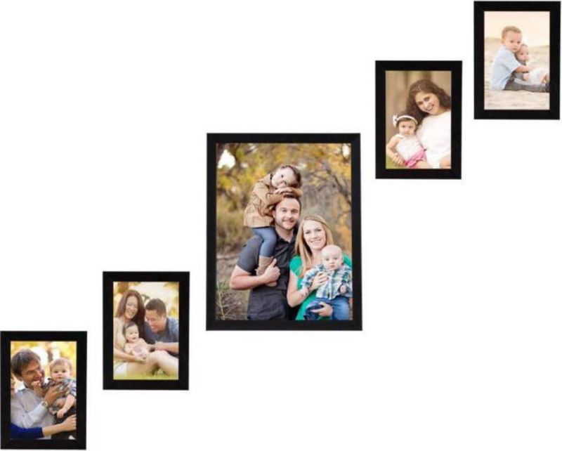 Volga Wood Personalized, Customized Gift Best Friends Reel Photo Collage gift for Friends, BFF with Frame, Birthday Gift,Anniversary Gift Wall  (Black, 5 Photo(s), 4-4x6, 1-8x10)