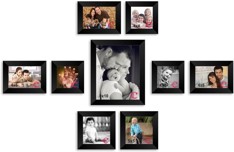 eCraftIndia Wood Personalized, Customized Gift Best Friends Reel Photo Collage gift for Friends, BFF with Frame, Birthday Gift,Anniversary Gift Wall  (Black, 9 Photo(s), 4In x 4In, 5In x 5In, 8In x 10In, 6In x 4In)