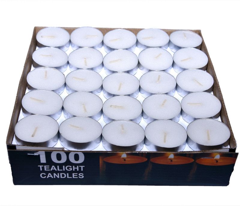 paras candle tealigh candle white pack of 100 Candle  (White, Pack of 100)
