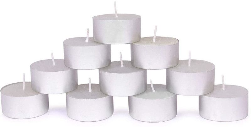 pleasing forest 9 Hrs Guaranteed Burn Time Tea Lights Candles for Diwali, Home Decor, Candle  (White, Pack of 10)