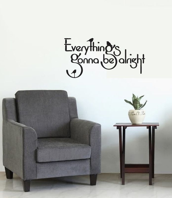 Psychedelic Collection 30 cm decorative everything gonna be alright wall sticker Self Adhesive Sticker  (Pack of 1)