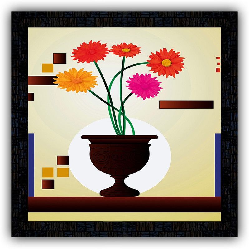 Poster N Frames framed poster of Flower floral-m-76 Digital Reprint 14 inch x 14 inch Painting  (With Frame)