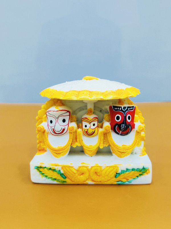 Jagannath Dham Vignu handicrafts lord Jagannath marbel idol Decorative Showpiece - 6 cm  (Marble, White)