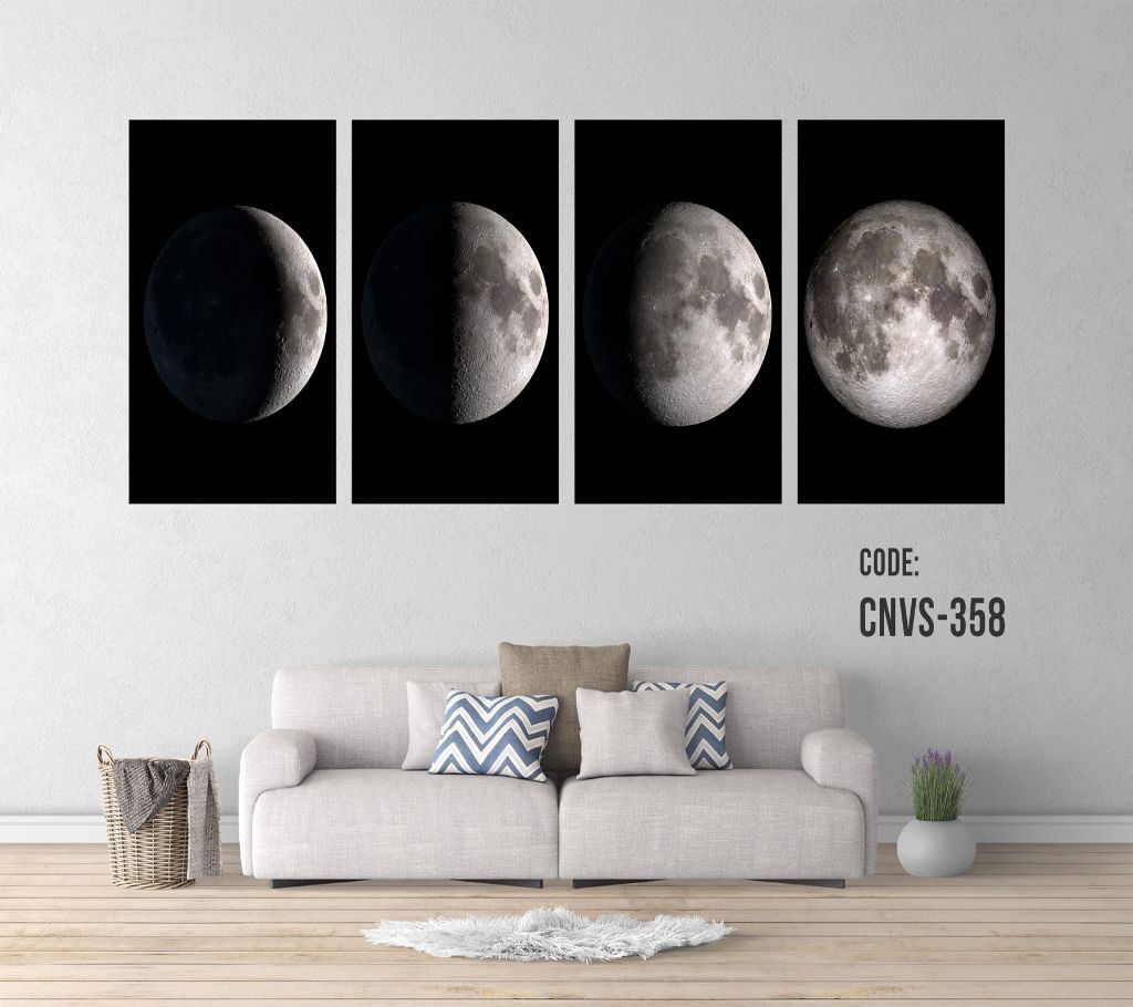CNVS-358 4 Moon Wall Canvas Art Prints 78 inch x 48 inch