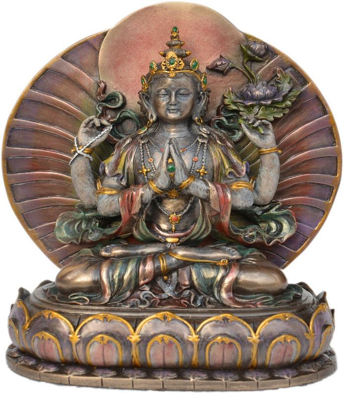 LAVANSHI COPPER FINISH PARDI BUDDHA Decorative Showpiece - 15.24 cm  (Polyresin, Copper)