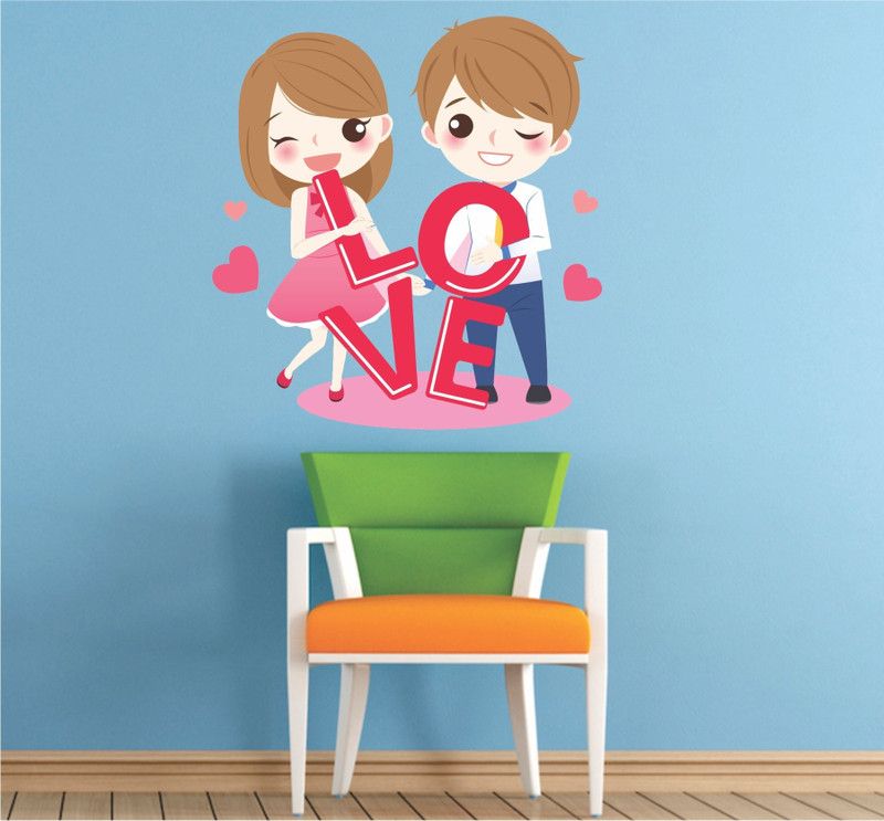 BALKRISHNA WALL STICKER 60 cm LOVE THEM Self Adhesive Sticker  (Pack of 1)
