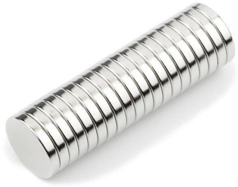 ART IFACT 20 Pieces of 12mm x 2mm Neodymium Magnets - N52 Disc / Cylindrical magnets - Rare Earth NdfeB Fridge Magnet, Multipurpose Office Magnets, Magnetic Paper Holder Pack of 20  (Silver)