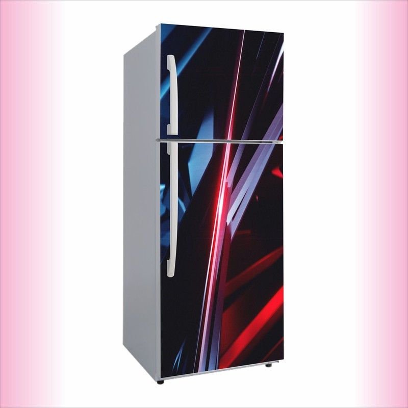 Advait Designs 60 cm Advait Designs abstract 3d decorative multi red and sky fridge wrap wallpaper adhesive vinyl multicolor for fridge sticker (pvc vinyl covering area 160cm X 60cm & 63 X 24 inches ) Self Adhesive Sticker  (Pack of 1)