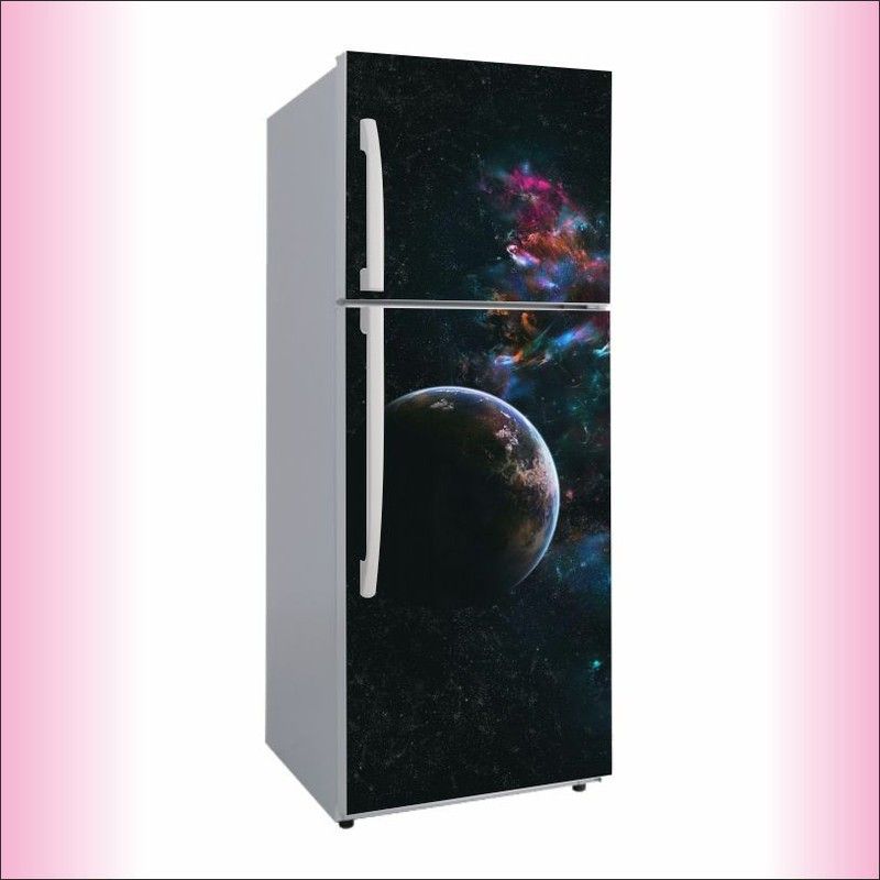 Advait Designs 60 cm Advait Designs abstract decorative space moon star fridge wrap wallpaper adhesive vinyl multicolor for fridge sticker (pvc vinyl covering area 160cm X 60cm & 63 X 24 inches ) Self Adhesive Sticker  (Pack of 1)