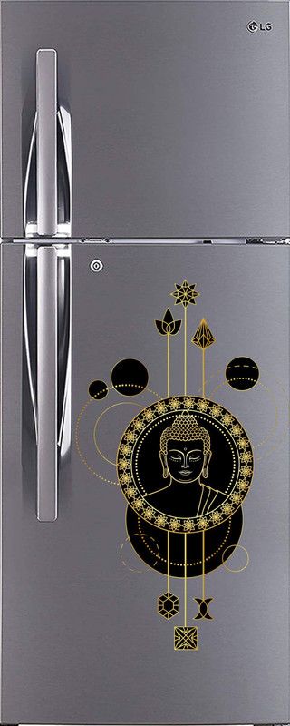 AK Graphics 50 cm Buddha golden fridge sticker size(50x90 cm) Self Adhesive Sticker  (Pack of 1)