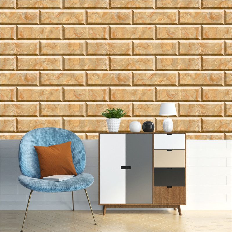 Sai Artss Decorative Beige Wallpaper  (228 cm x 40 cm)