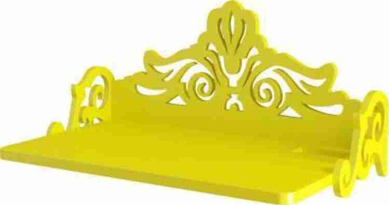 Om Craft Wood wall shelves MDF (Medium Density Fiber) Wall Shelf  (Number of Shelves - 1, Yellow)