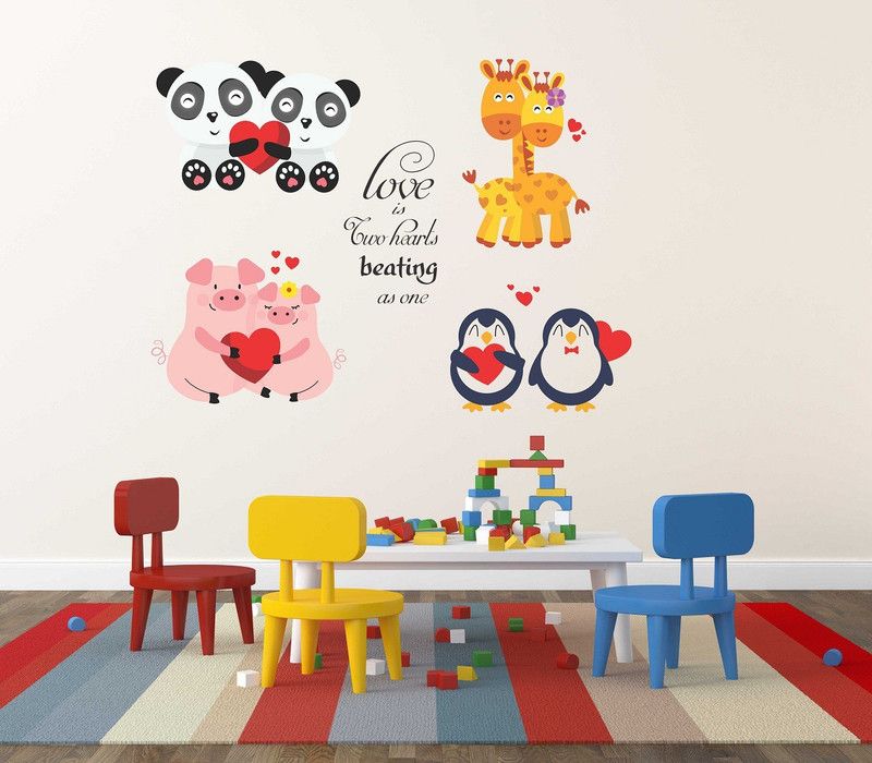 fuzzy 70 cm Love Self Adhesive Sticker  (Pack of 1)