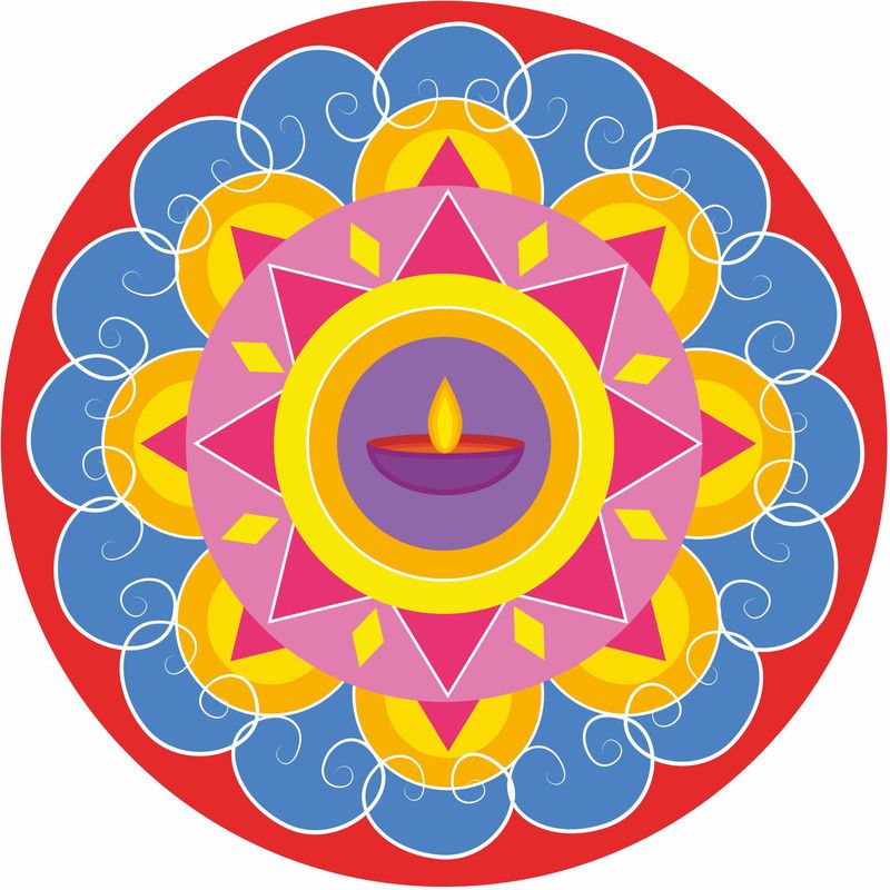 All Your Design 60.96 cm Floor Rangoli Stickers Waterproof Vinyl Self Adhesive Sticker  (Pack of 1)