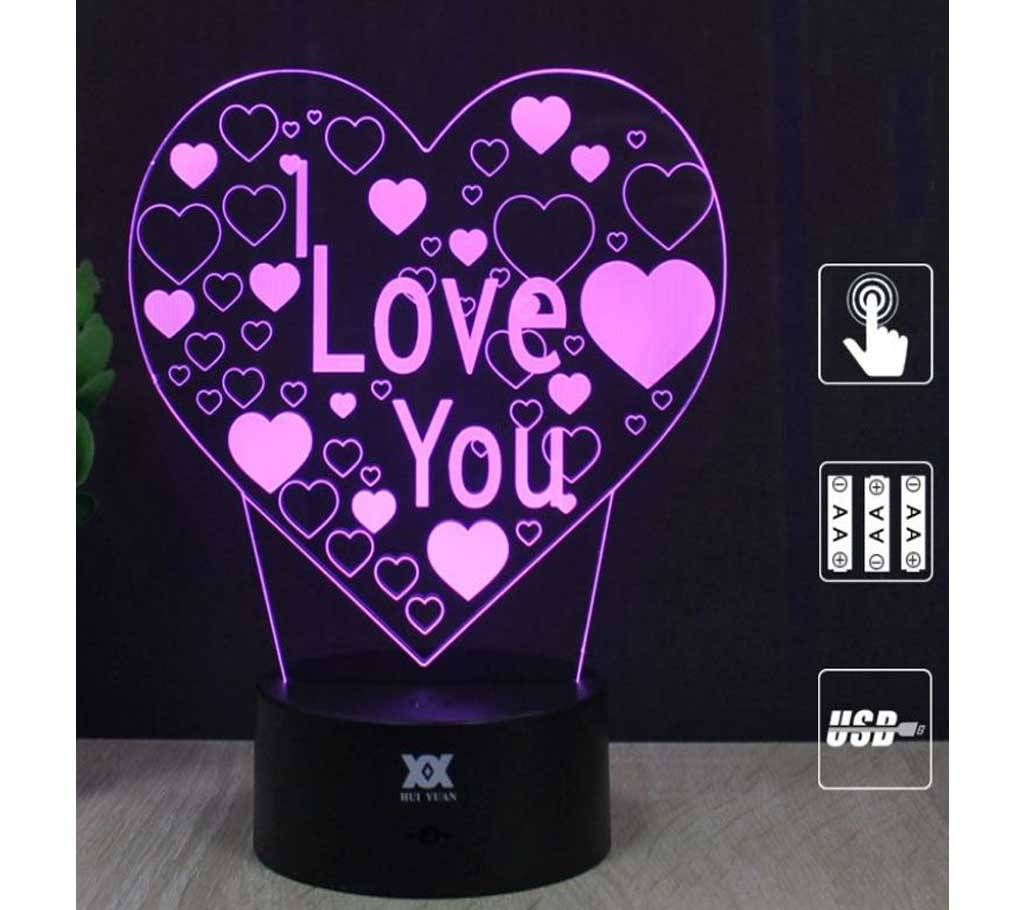 Romantic Gift 3D Lamp Bed Room Light - Heart