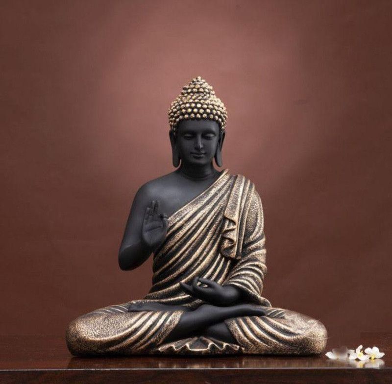 krishnagallery1 Samadhi Lord Gautam Buddha Handicraft Statue Decorative Showpiece - 40 cm  (Polyresin, Multicolor)