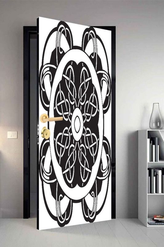 QTH 213 cm Line Art Dor-0665 Design Door Sticker Self Adhesive Sticker  (Pack of 1)