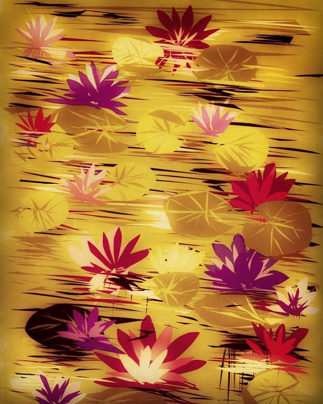 WaterLily Flowers Un-Framed Wall Art Canvas Artwork For Home & Office Décor Digital Reprint 18 inch x 15 inch Painting