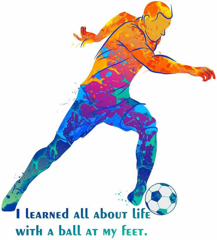 CVANU 100 cm Enthusiasm Quote "I Learned All....At My Feet" Sport Motivational Quote Wall Sticker Self Adhesive Sticker  (Pack of 1)