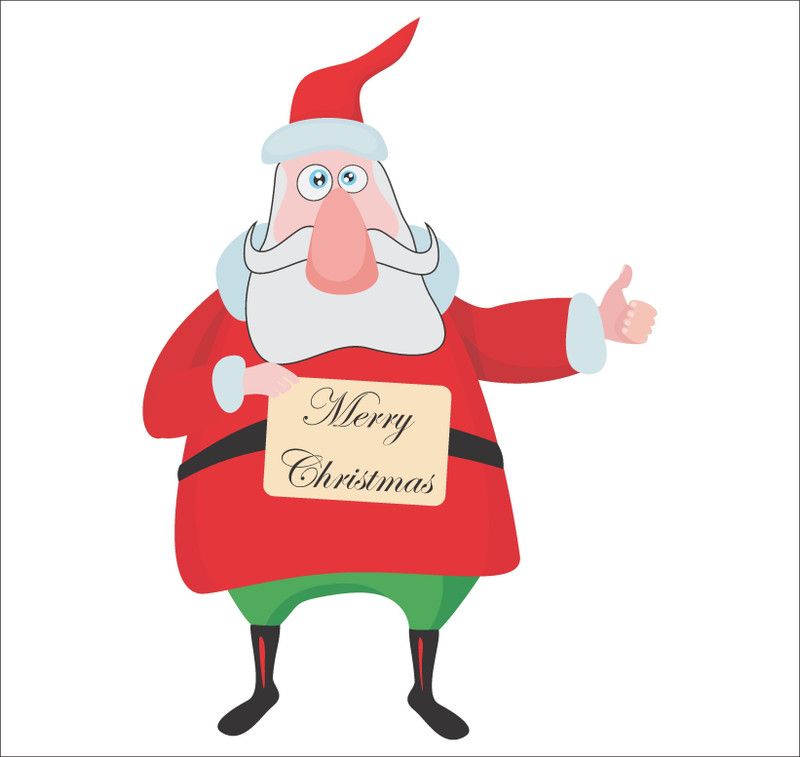 K2A Design 48 cm santa claus wishes merry christmas Self Adhesive Sticker  (Pack of 1)