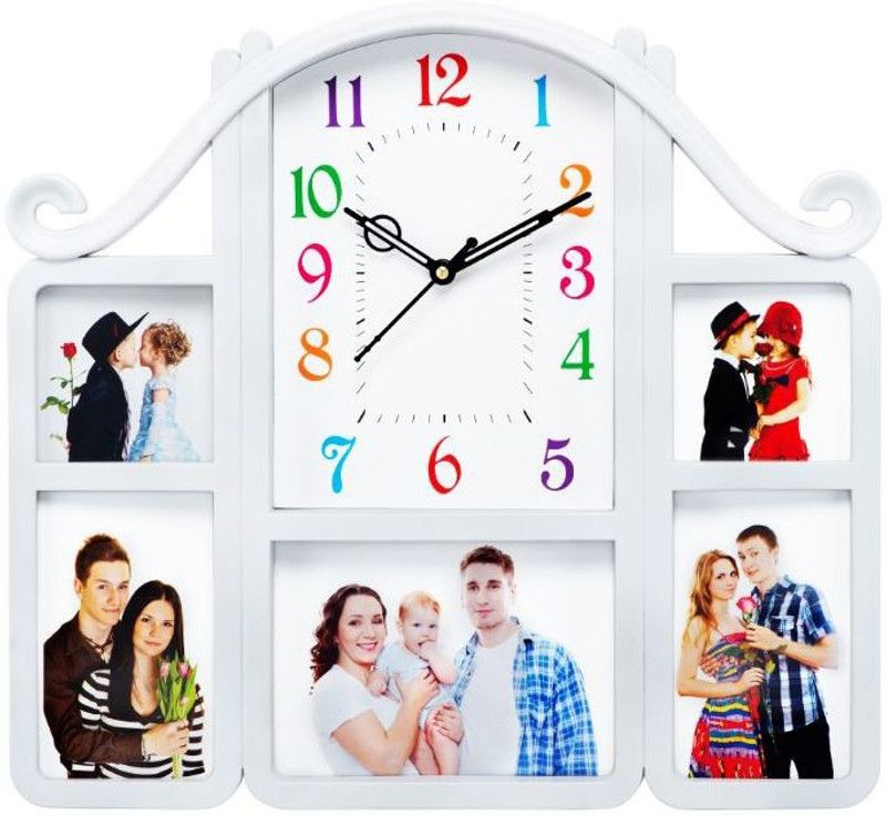 Attractionz Analog 40.3 cm X 38.7 cm Wall Clock  (White, With Glass, Standard)
