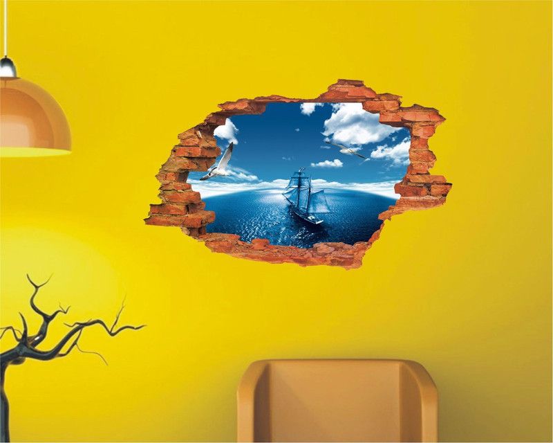 Jagvii 59 cm Magic hole , Self Adhesive Sticker  (Pack of 1)