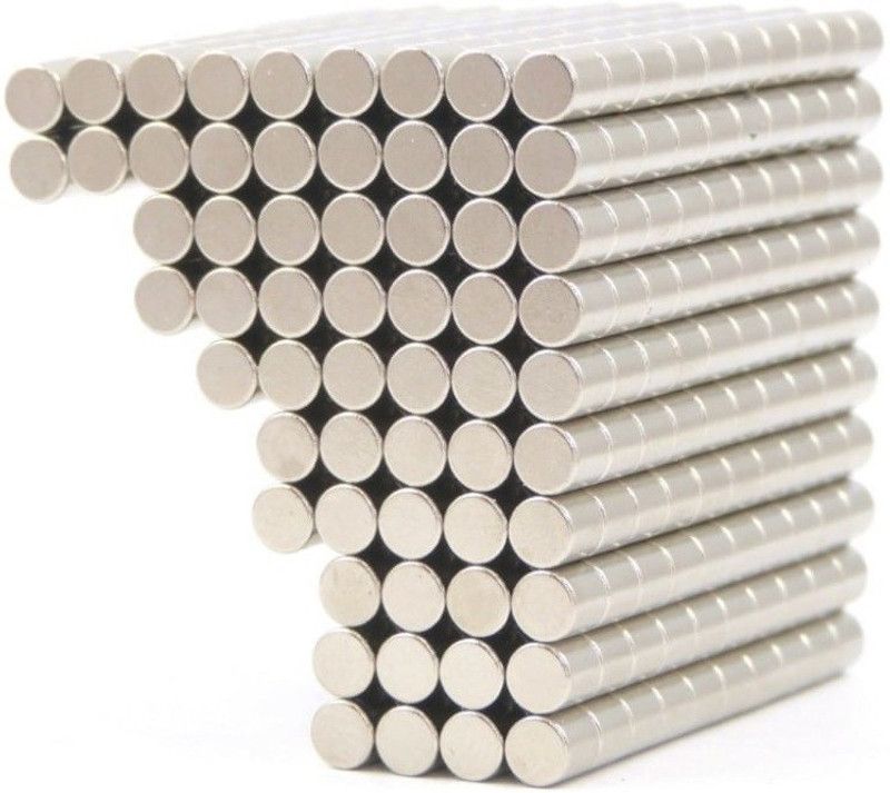 ART IFACT 500 Pieces of 5mm x 5mm Neodymium Magnets - N52 Cylindrical magnets - Rare Earth NdfeB Fridge Magnet, Multipurpose Office Magnets, Magnetic Paper Holder Pack of 500  (Silver)