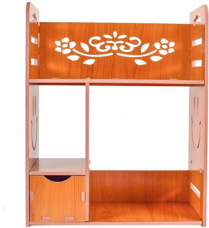 Horbac Wooden Wall Shelf  (Number of Shelves - 4, Orange)