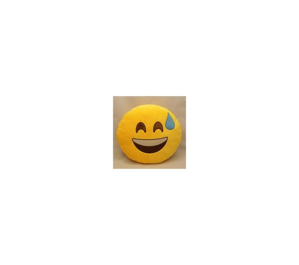 Tensed emoji pillow