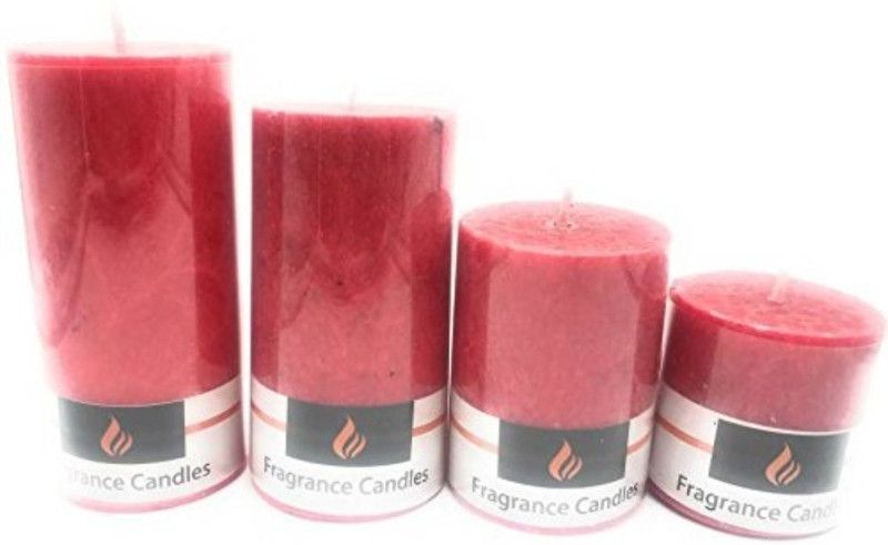 Gonsgadapp 280818_candles_Anu Candle  (Red, Pack of 4)