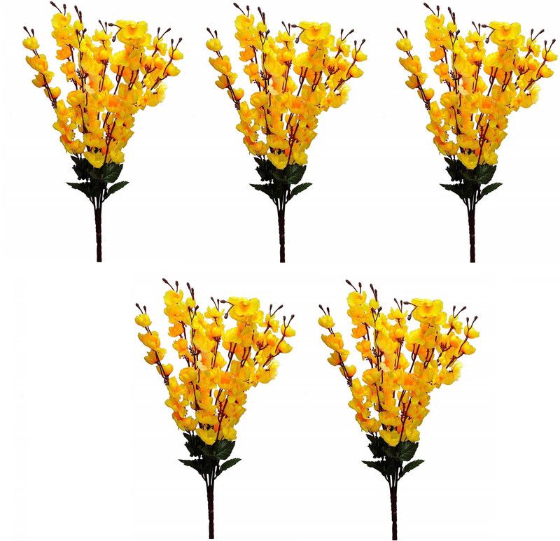 BStick6069 Multicolor Orchids Artificial Flower  (7 inch, Pack of 5)