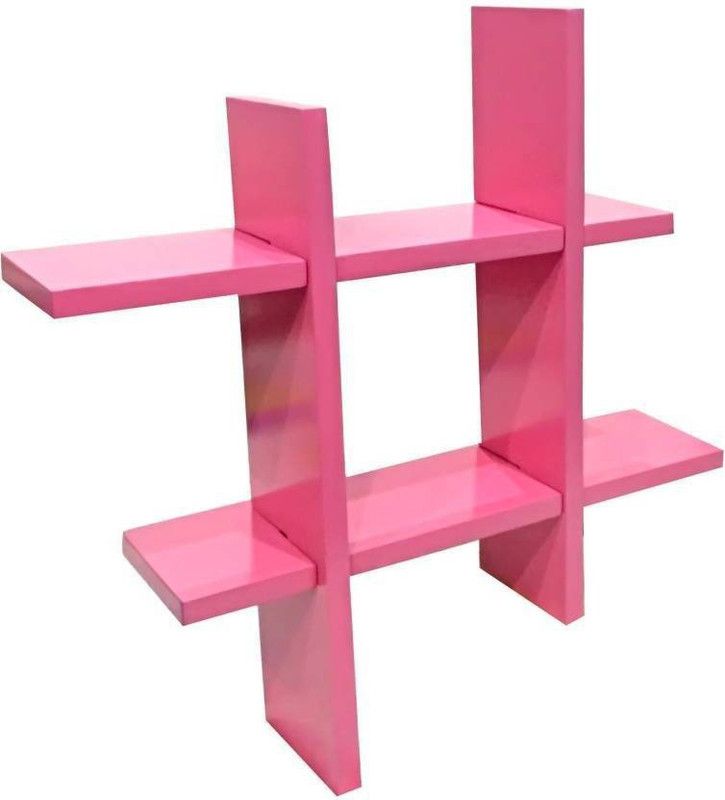 ANB Enterprises H shape wall shelf MDF (Medium Density Fiber) Wall Shelf  (Number of Shelves - 1, Pink)