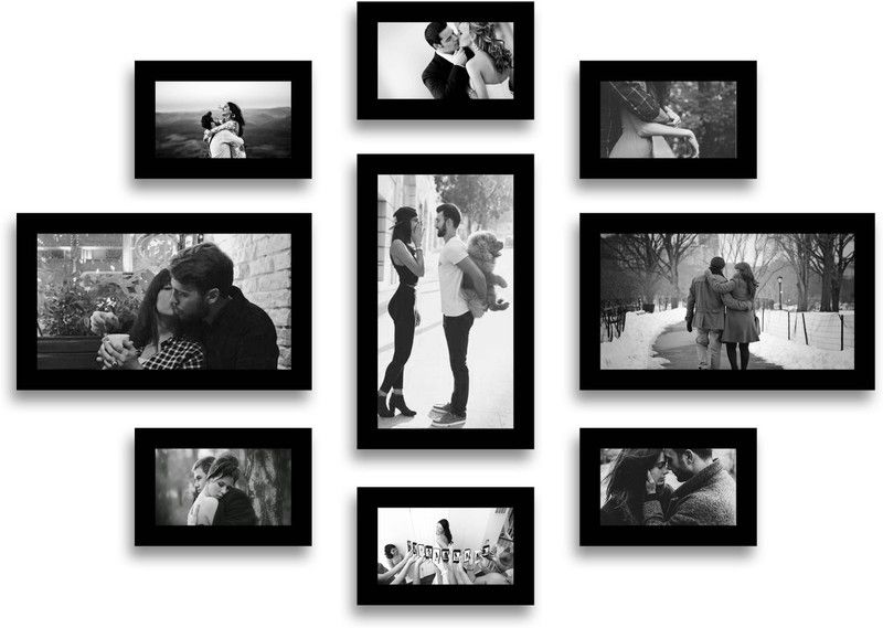 SWADESI STUFF MDF Personalized, Customized Gift Best Friends Reel Photo Collage gift for Friends, BFF with Frame, Birthday Gift,Anniversary Gift Wall  (Black, 9 Photo(s), 6 frame : 4x6 inch, 3 frame : 6x10 inch)