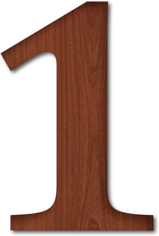 Chalk My Theme 5 Inch Large Wooden Number 1 in Wood Brown Color  (5 inch X 5 inch, 1)