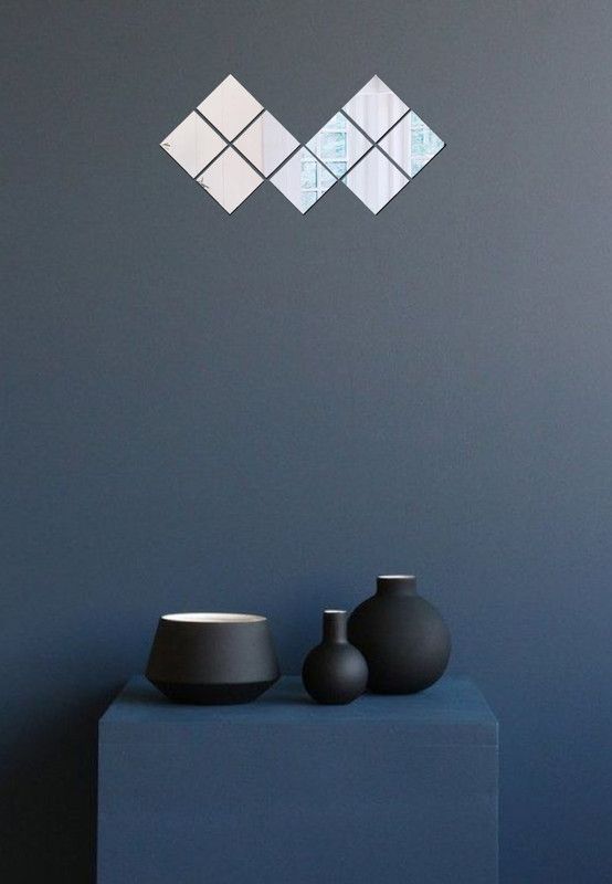 Decor studio 15 cm decorative square silver acrylic sticker Self Adhesive Sticker  (Pack of 1)